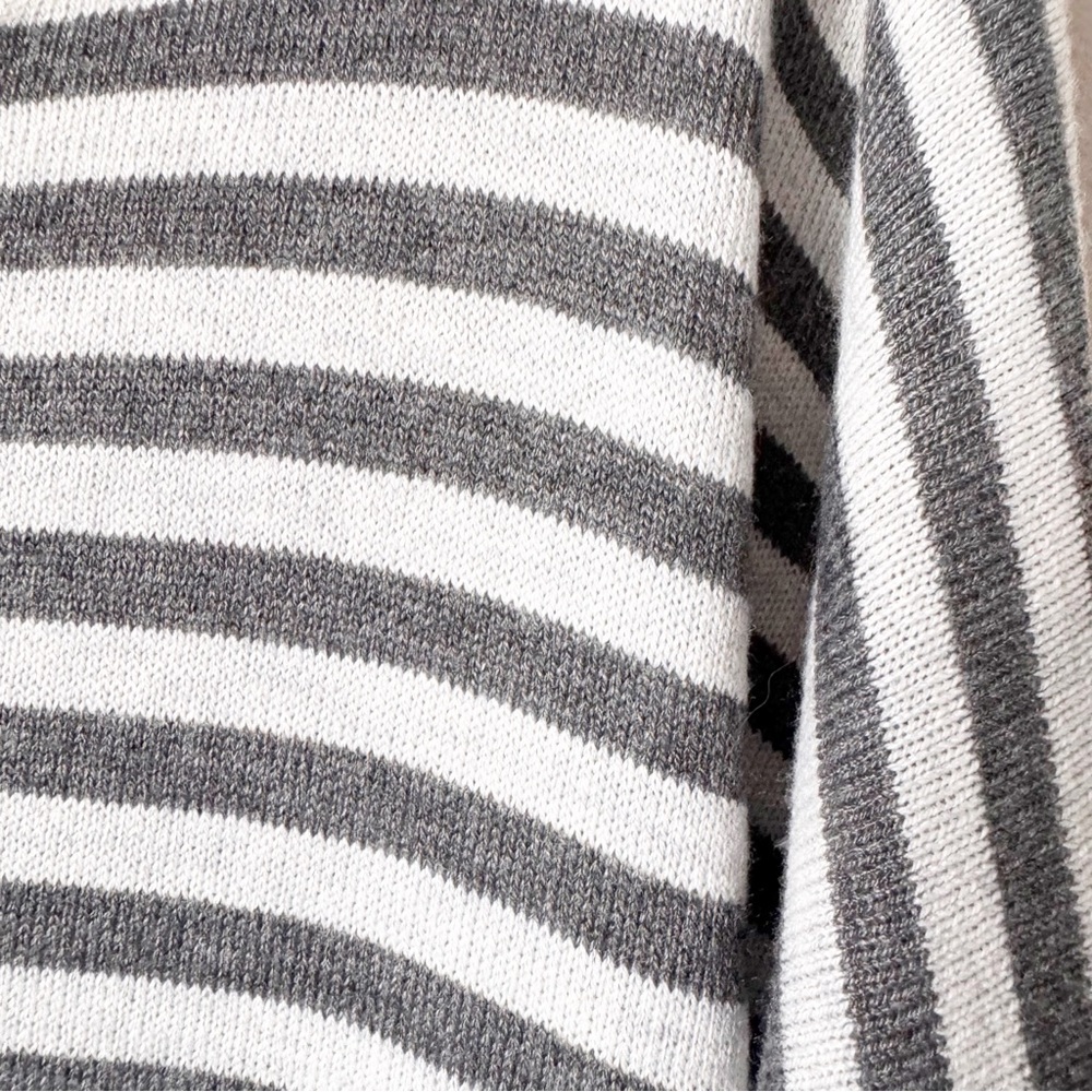Loft Gray Striped Tunic Sweater - Picture 2 of 5